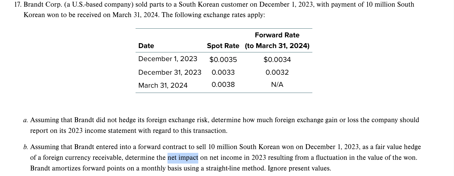 1 7 . Brandt Corp. ( a U . S . - based company )