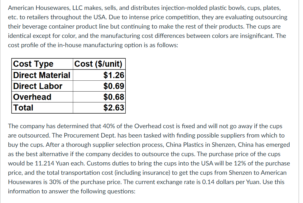 What is the total marginal cost per cup (direct