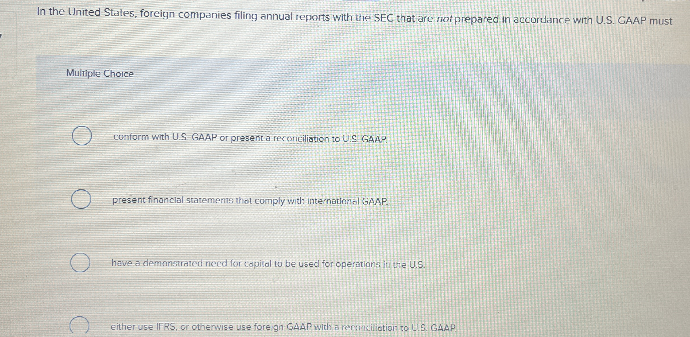 In the United States, foreign companies filing