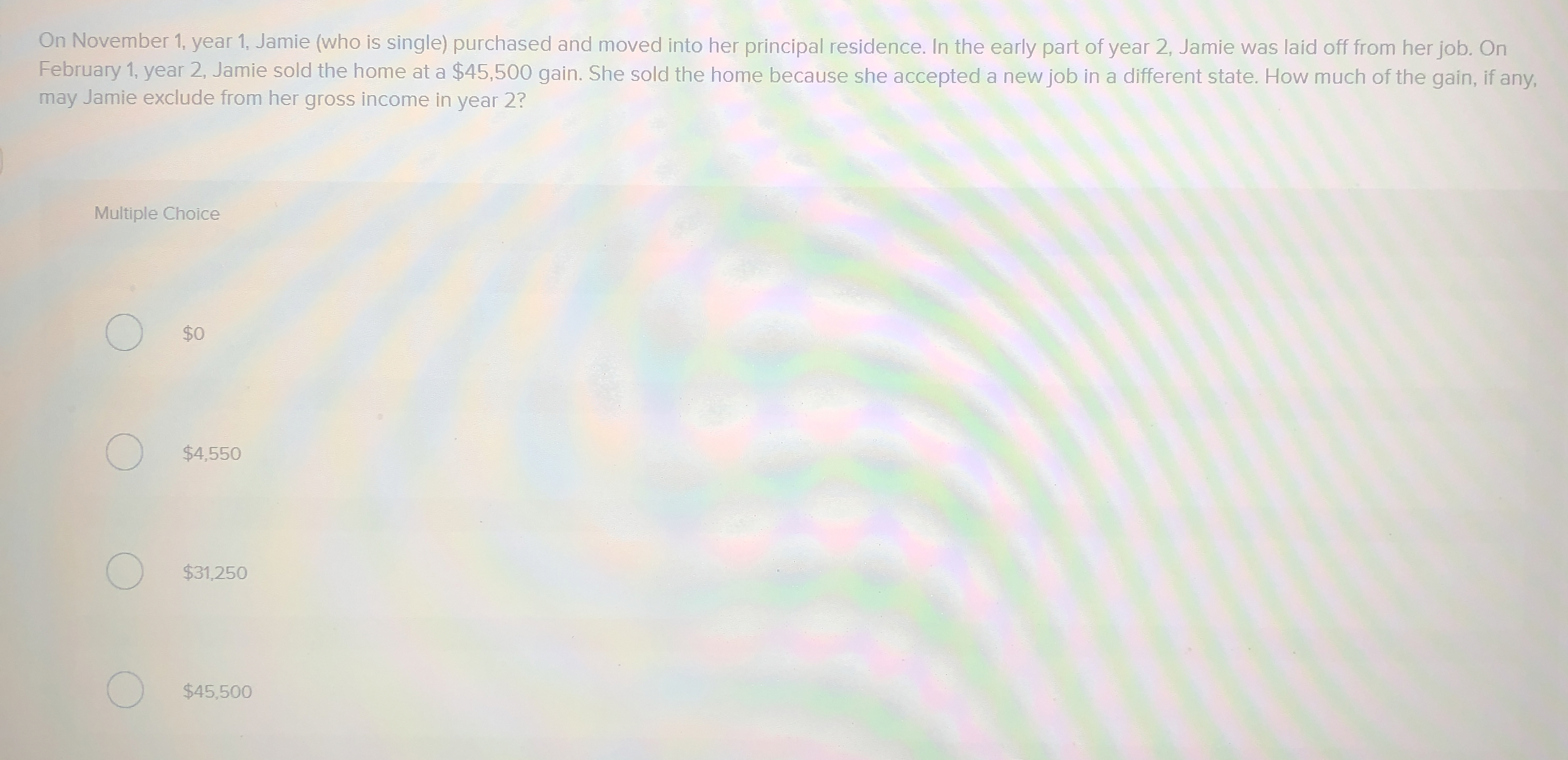 On November 1 , year 1 , Jamie ( who is single )