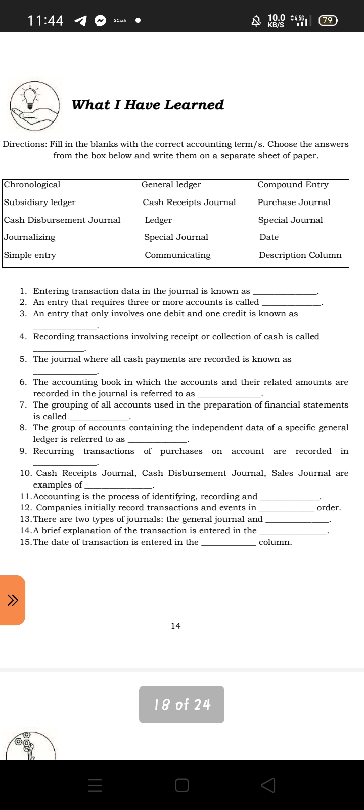 Directions: Match Column A with Column B. Write