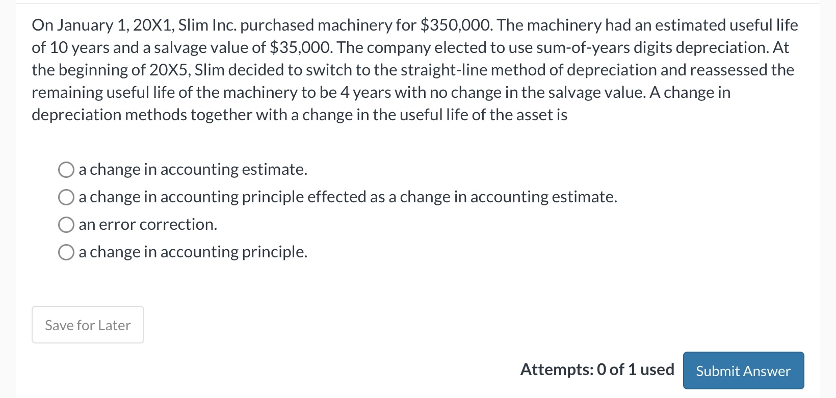 On January 1 , 2 0 X 1 , Slim Inc. purchased