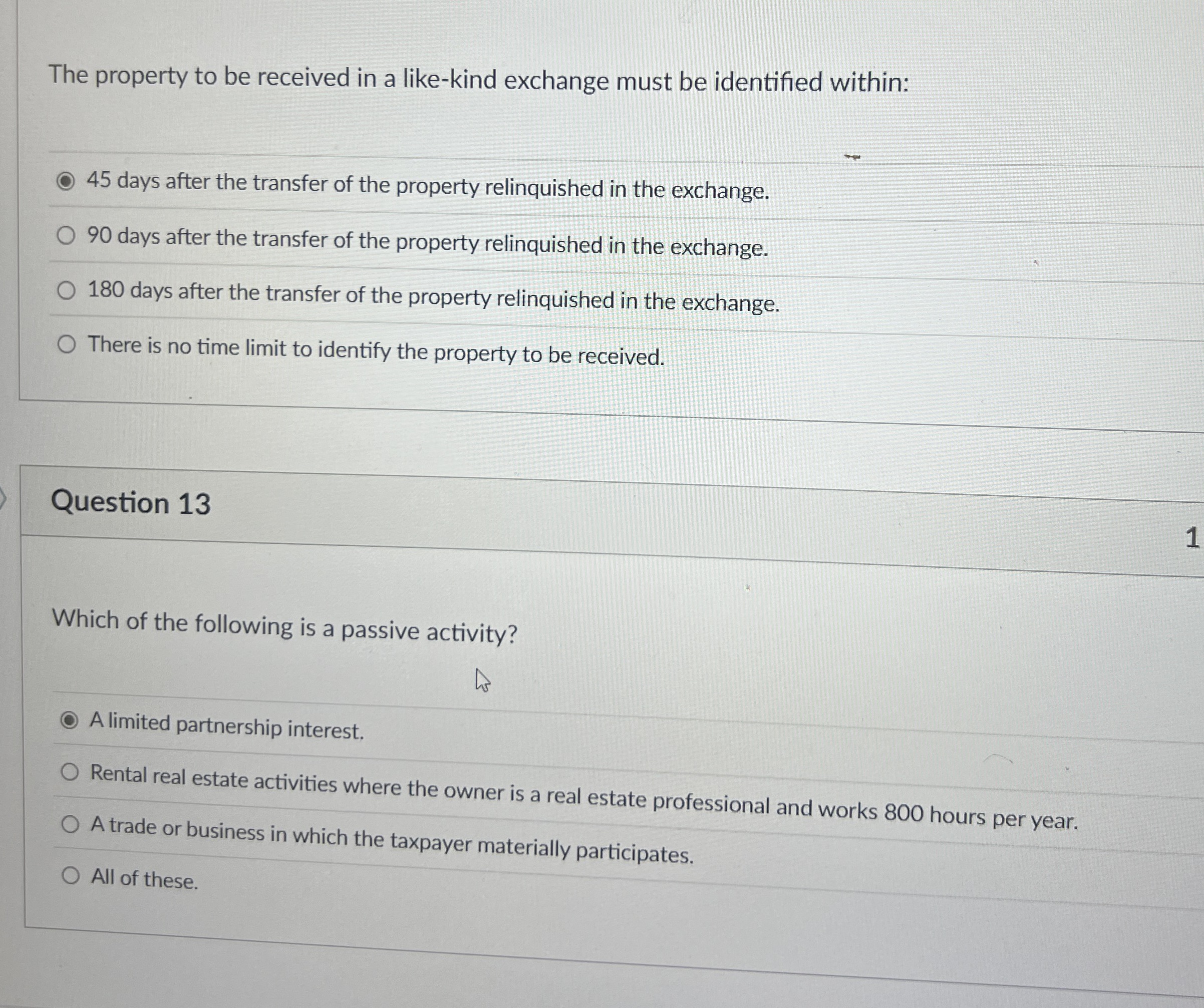 The property to be received in a like - kind