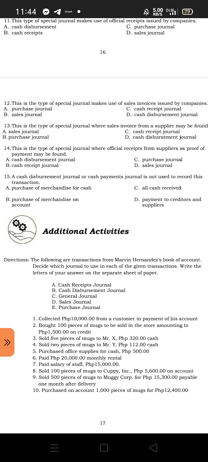 Directions: Match Column A with Column B. Write