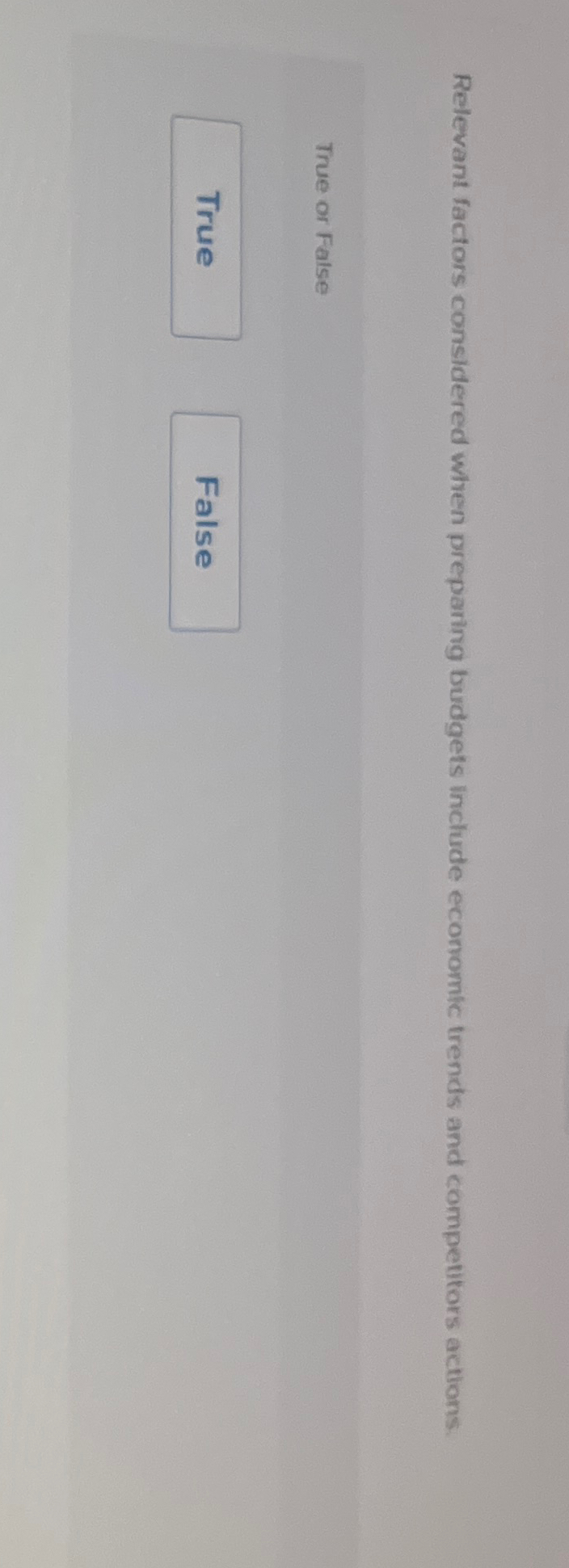 Relevant factors considered when preparing