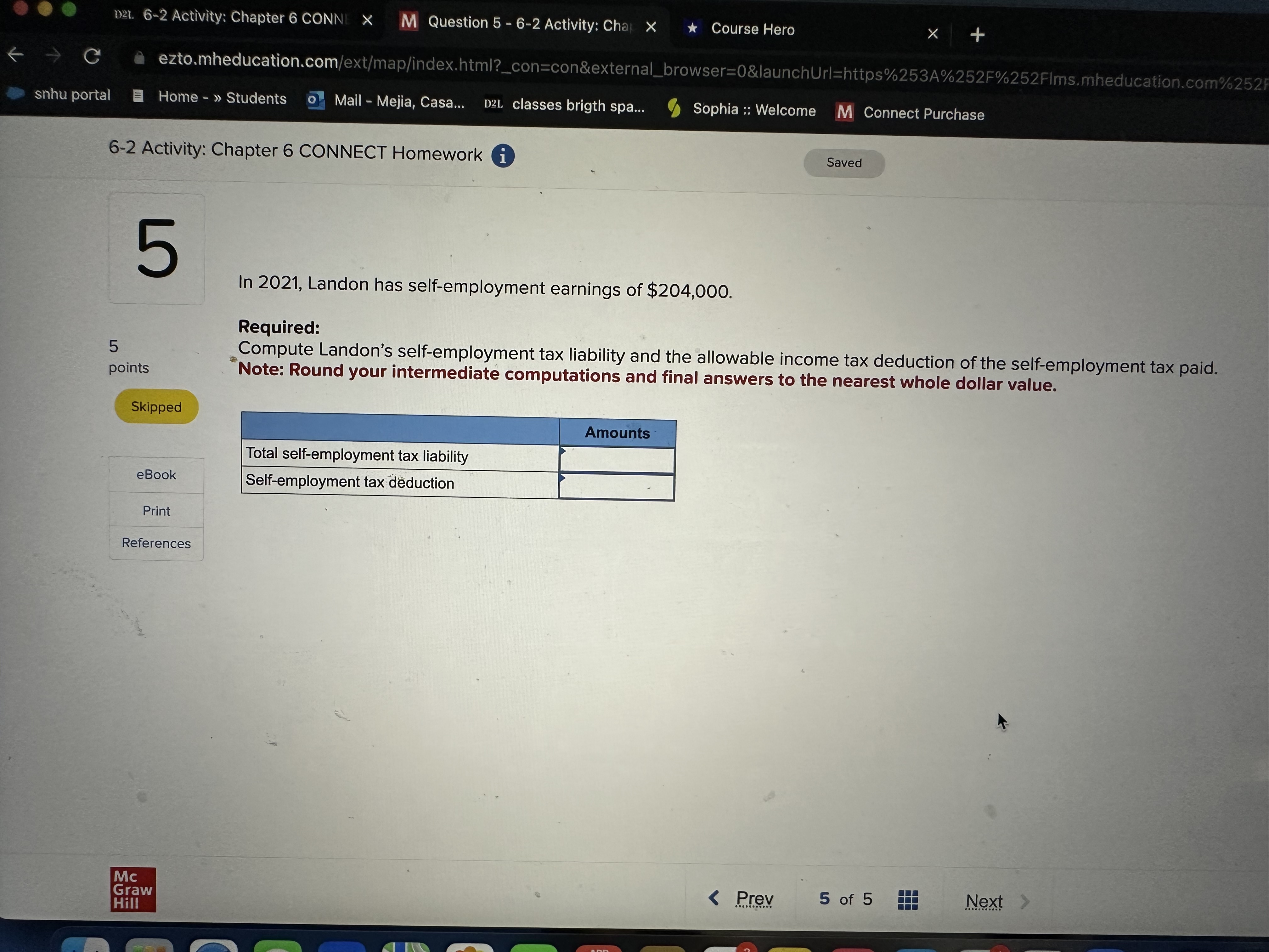D21. 6-2 Activity: Chapter 6 CONNI X M Question 5