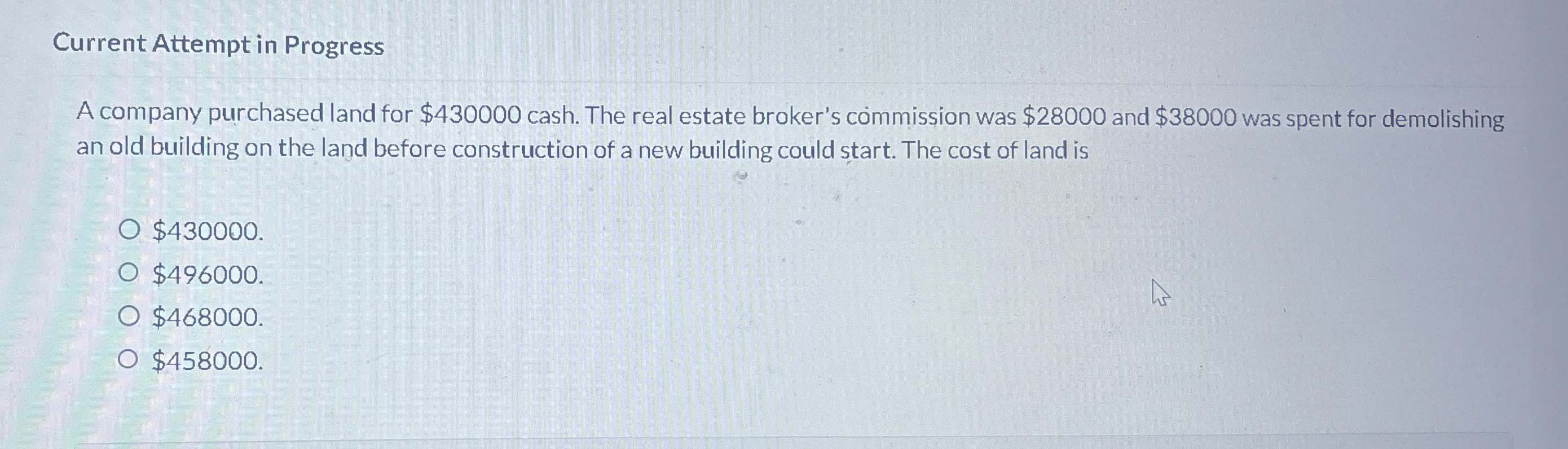 Current Attempt in Progress A company purchased