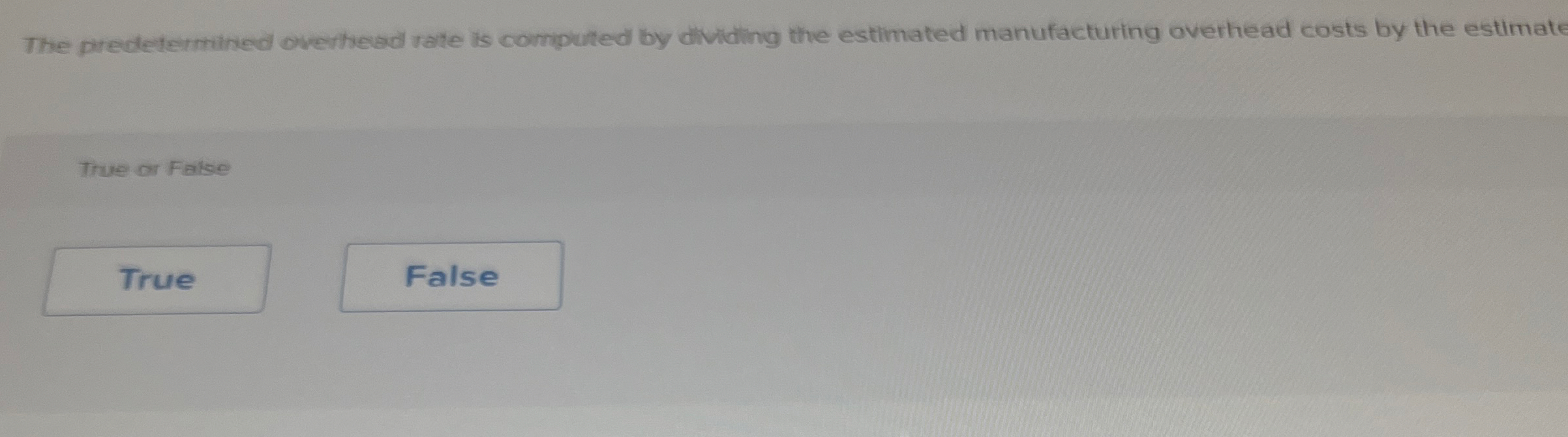 The predetermined overthead rate is computed by