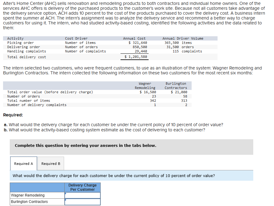 Alter's Home Center \ ( ( \ mathrm { AHC } ) \ )