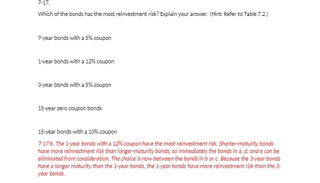 7-17. Which of the bonds has the most
