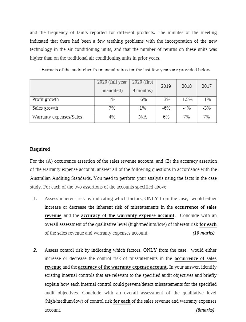 and the frequency of faults reported for