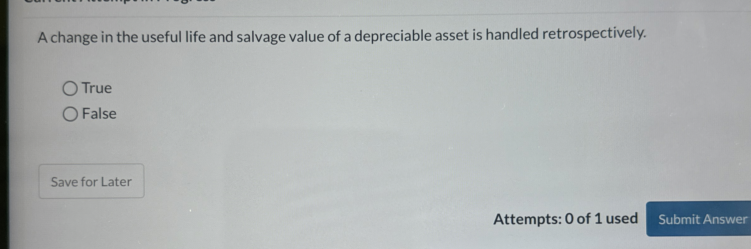 A change in the useful life and salvage value of