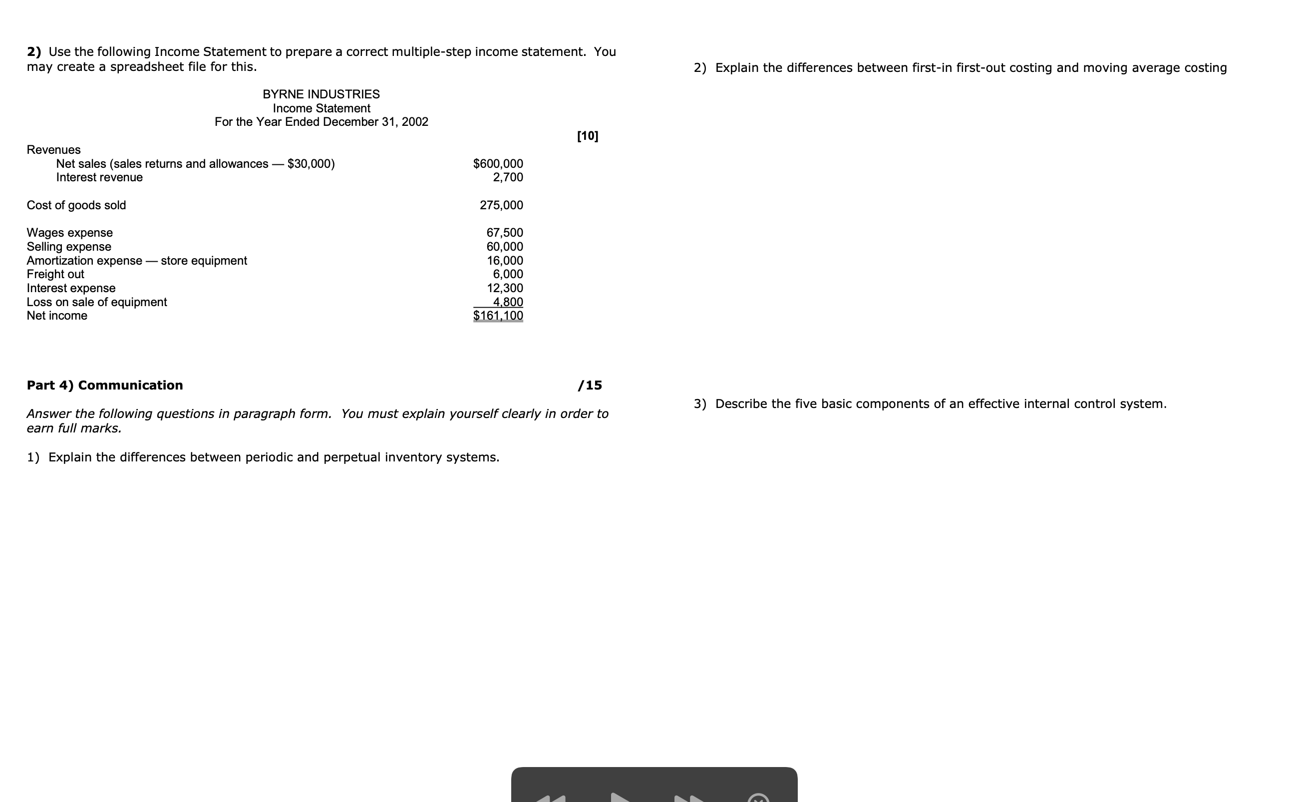 2) Match the terms given below with the denitions