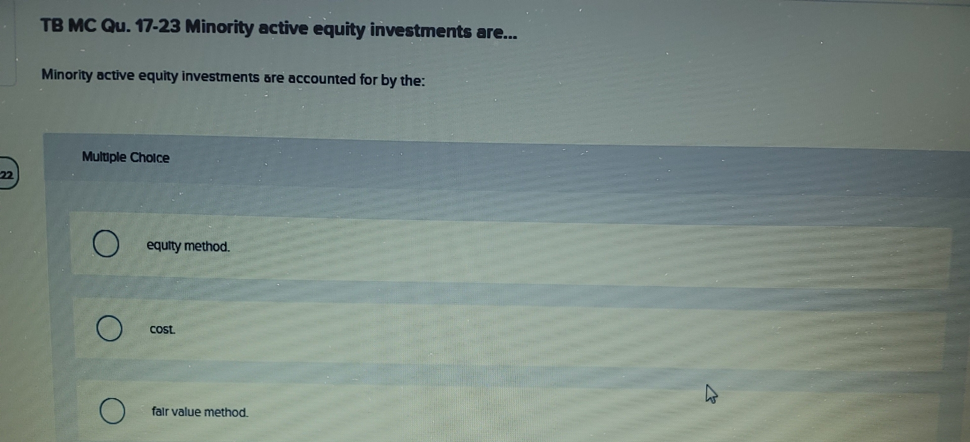 TB MC Qu . 1 7 - 2 3 Minority active equity