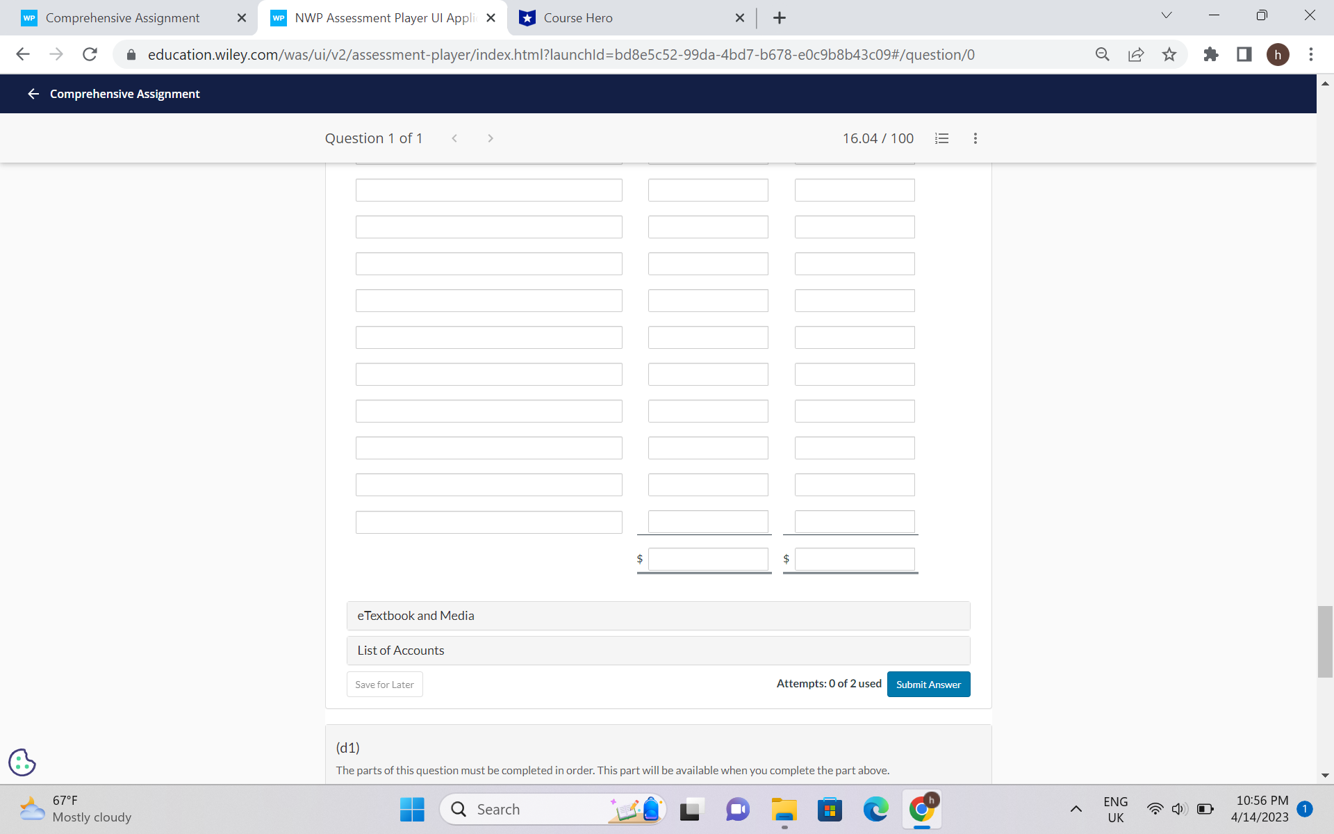 good evening needed help with a accounting