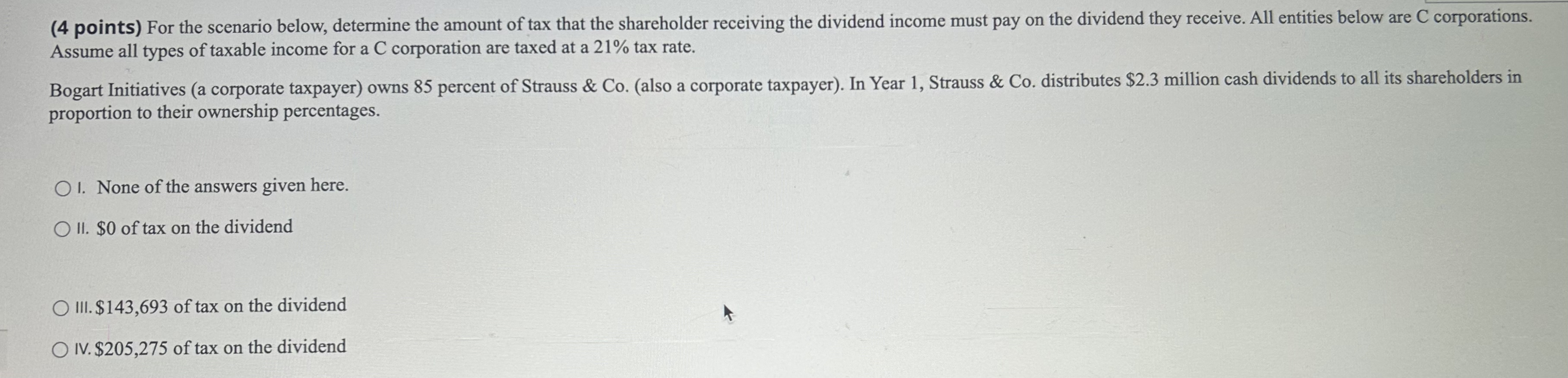 ( 4 points ) For the scenario below, determine