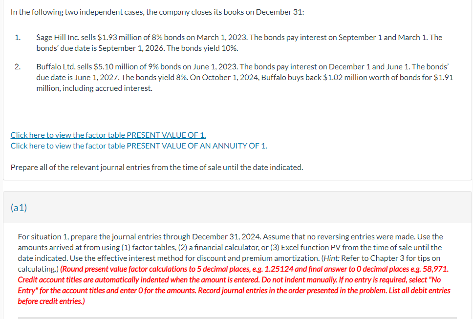 Y6 In the following two independent cases, the