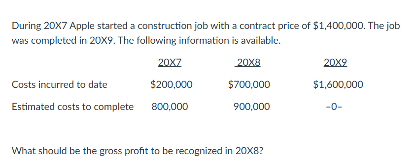 During 2 0 X 7 Apple started a construction job