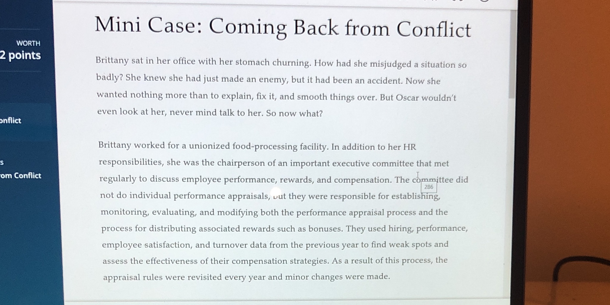 Mini Case: Coming Back from Conflict WORTH 2