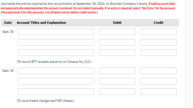 1. Prepare a bank reconcillation at september 30,