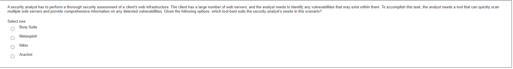 dedq A security analyst has to perform a thorough