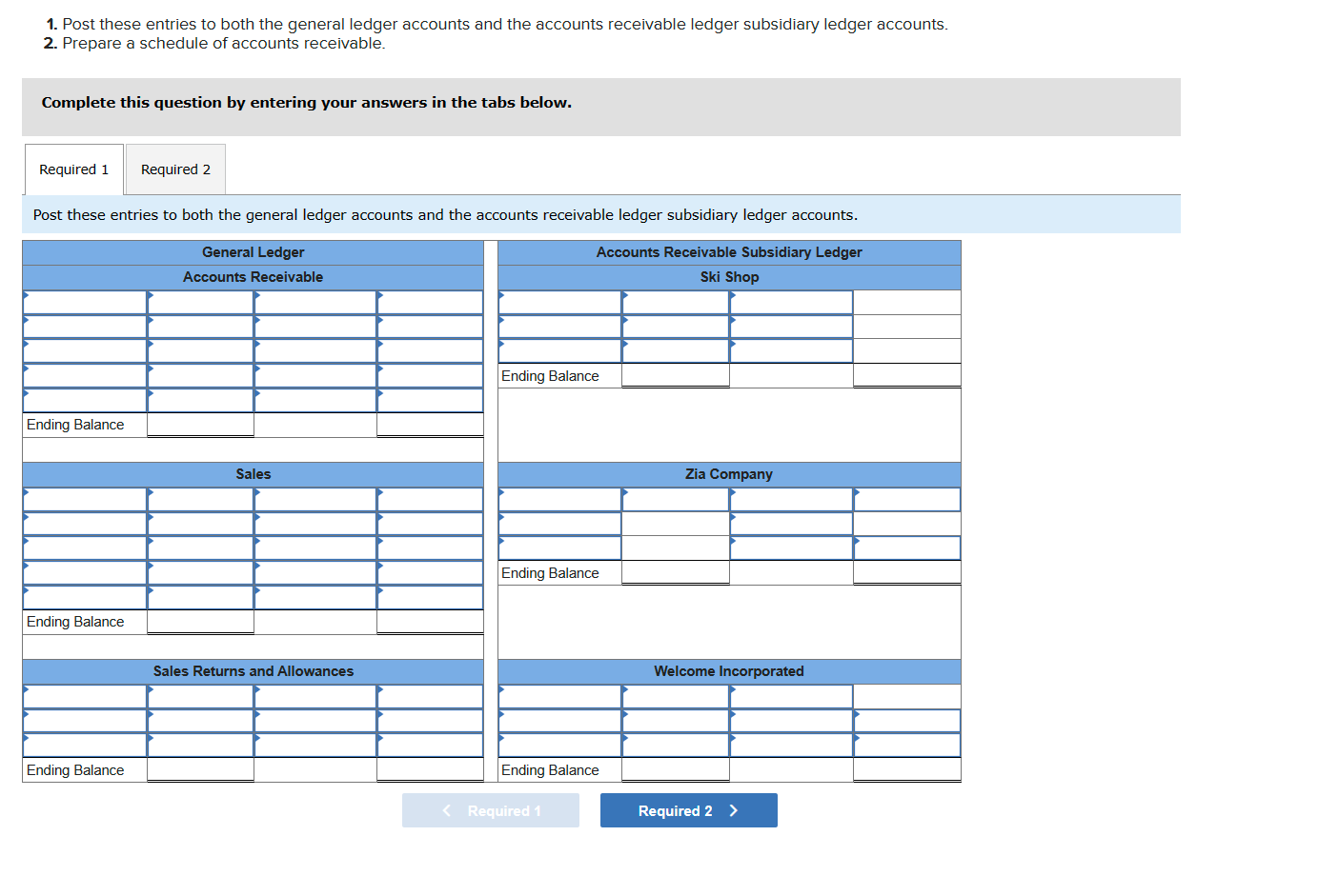 Exercise 9-1 (Algo) Accounts receivable