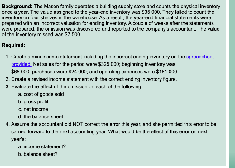 Background: The Mason family operates a building