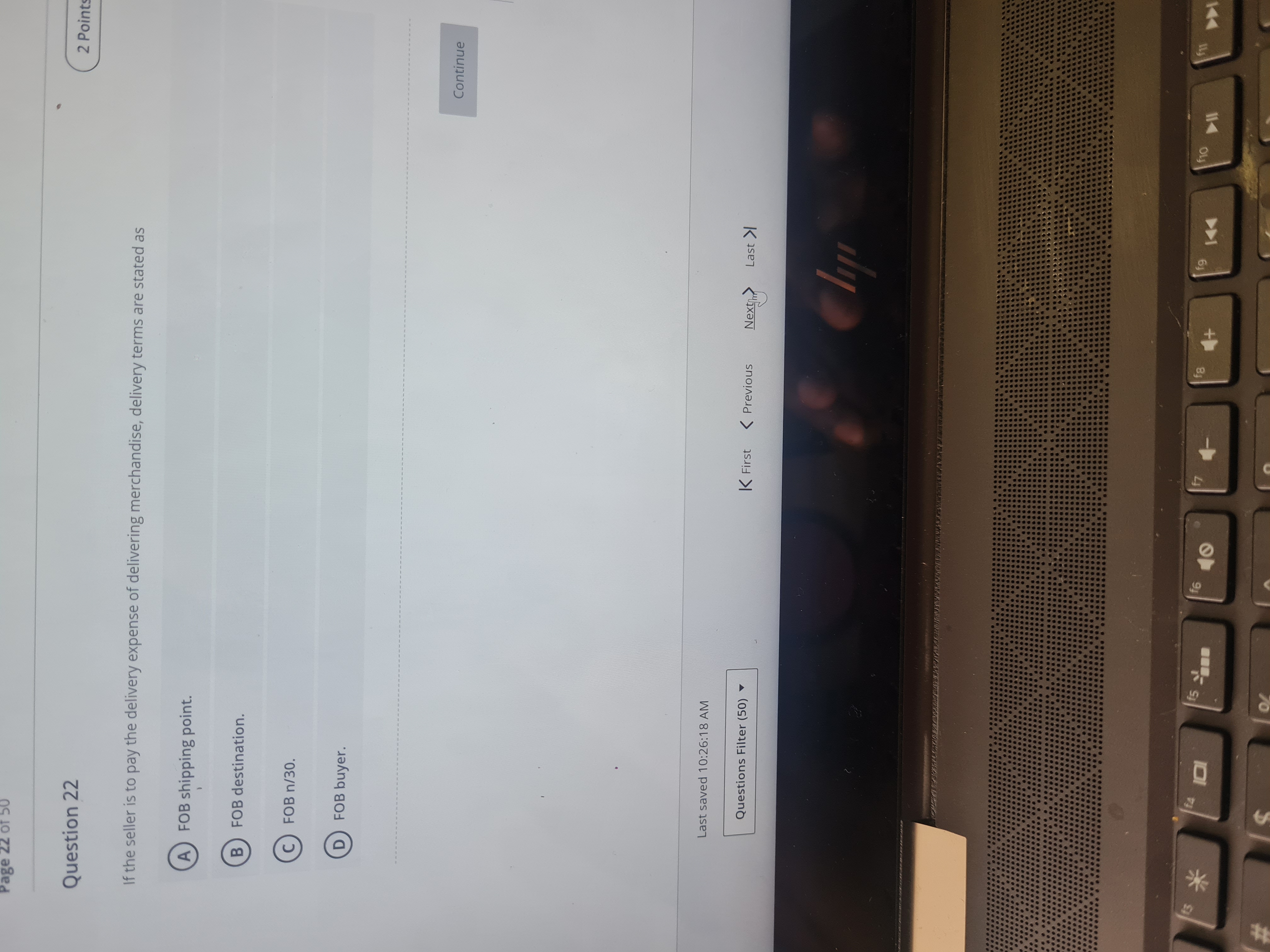 Question 15 2 Points The following is a single -