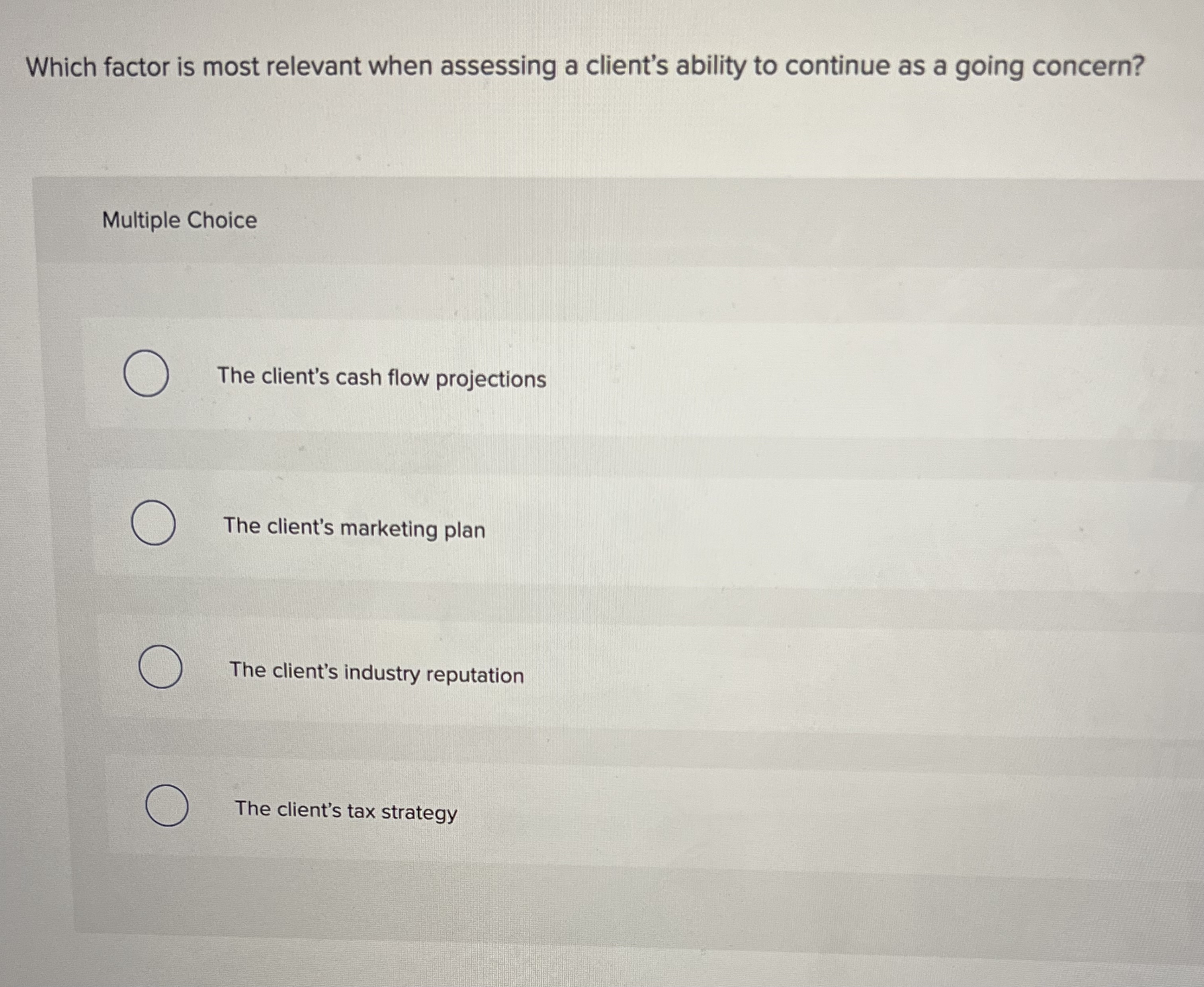 Which factor is most relevant when assessing a