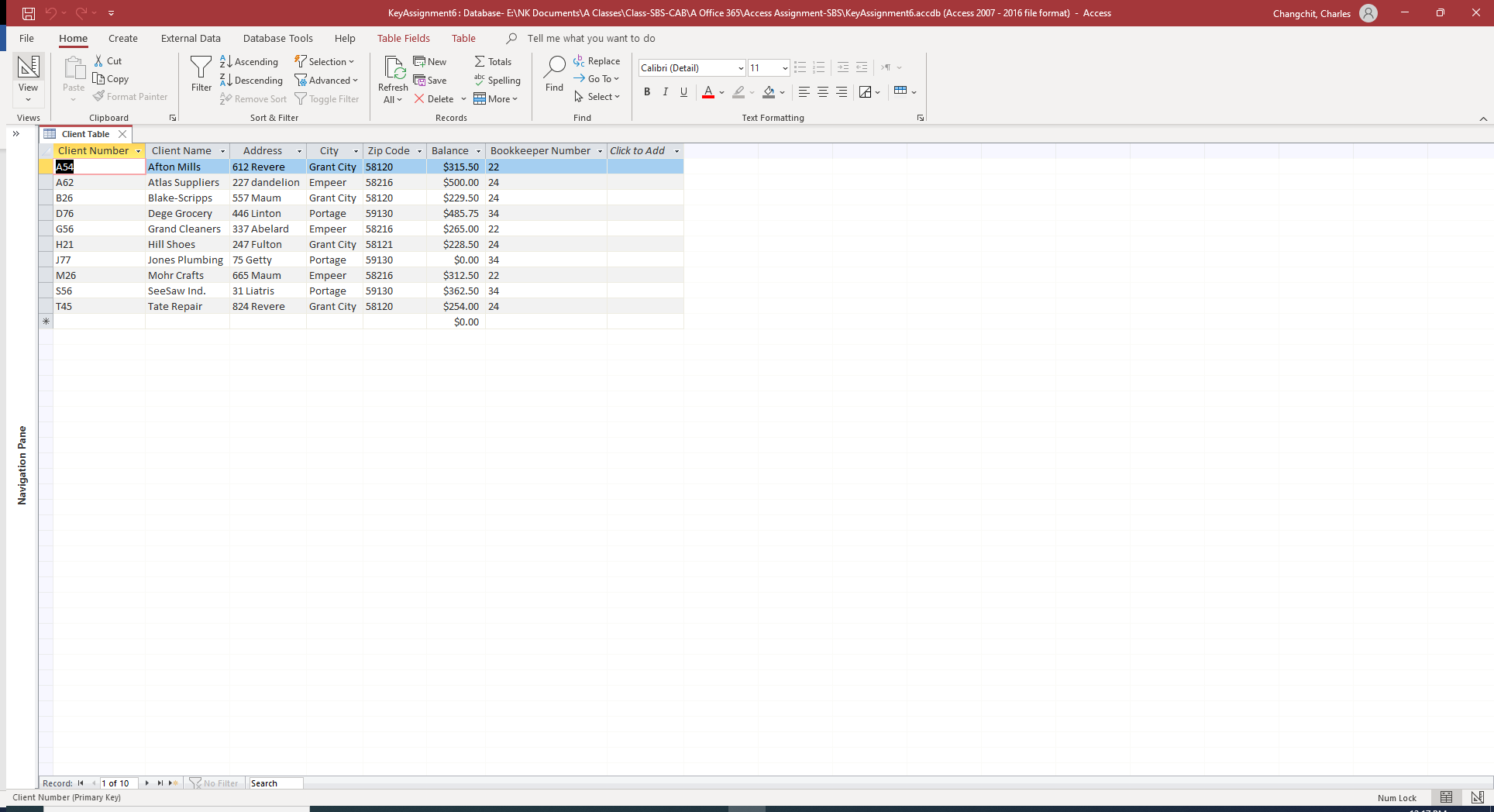 Assignment 6: Creating the Babbage Bookkeeping