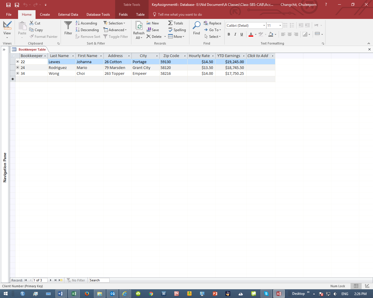 Assignment 6: Creating the Babbage Bookkeeping