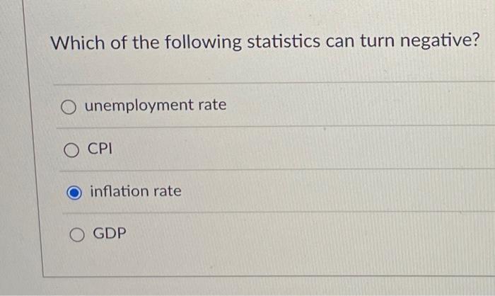 Which of the following statistics can turn