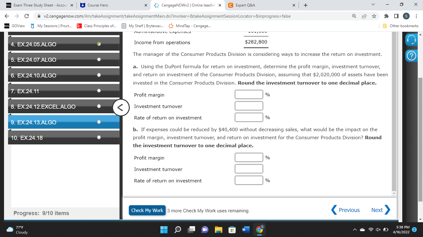 D21 Exam Three Study Sheet - Accour X Course Hero