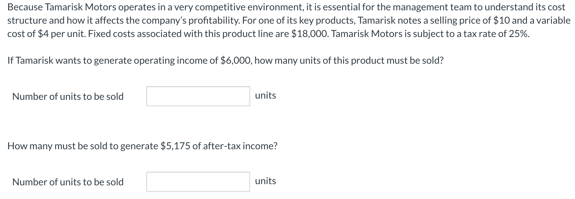 Because Tamarisk Motors operates in a very