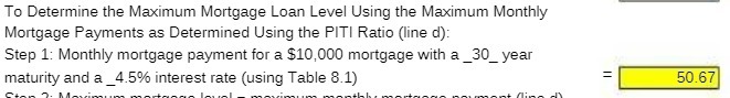 To Determine the Maximum Mortgage Loan Level