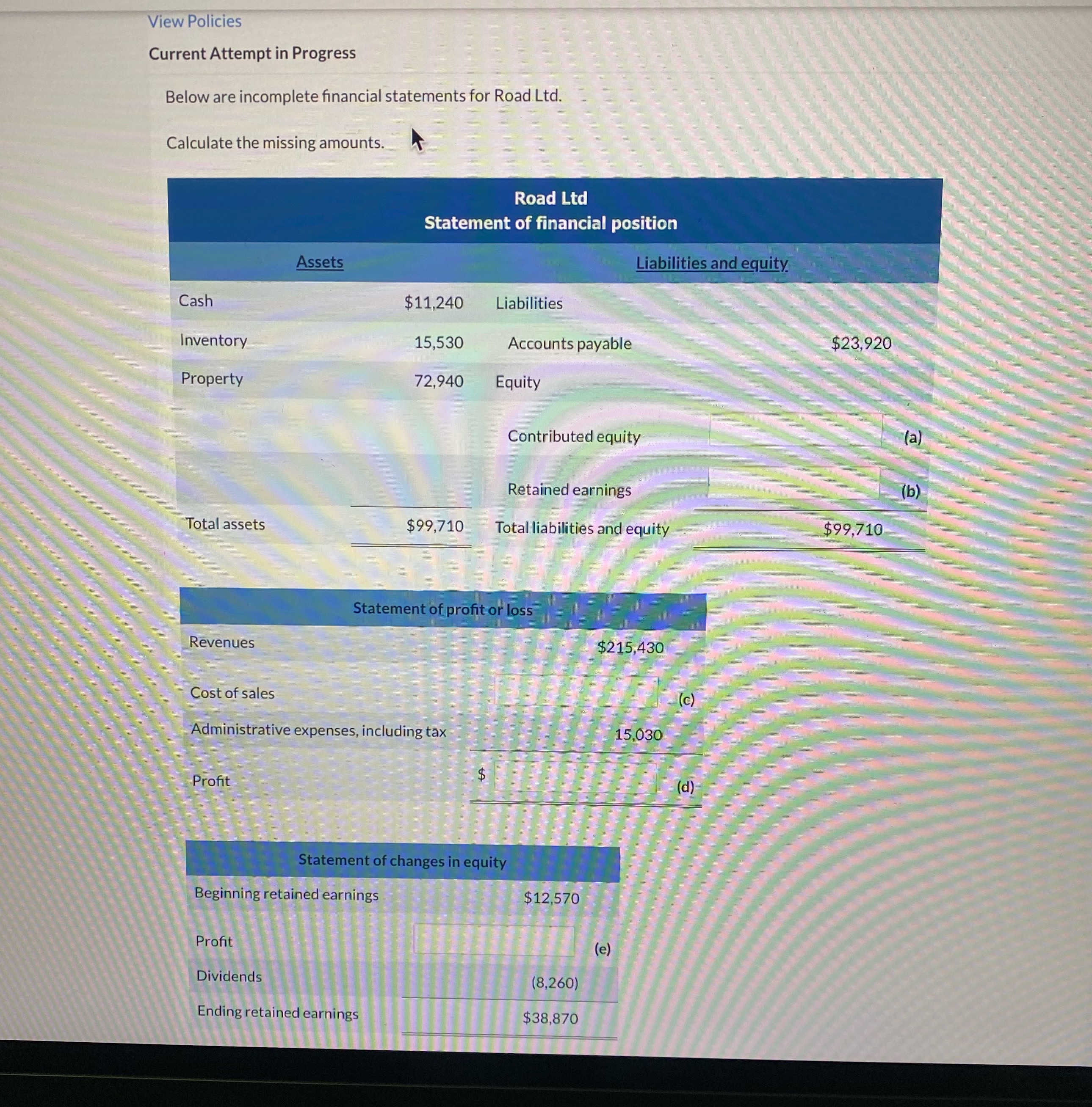 View Policies Current Attempt in Progress Below