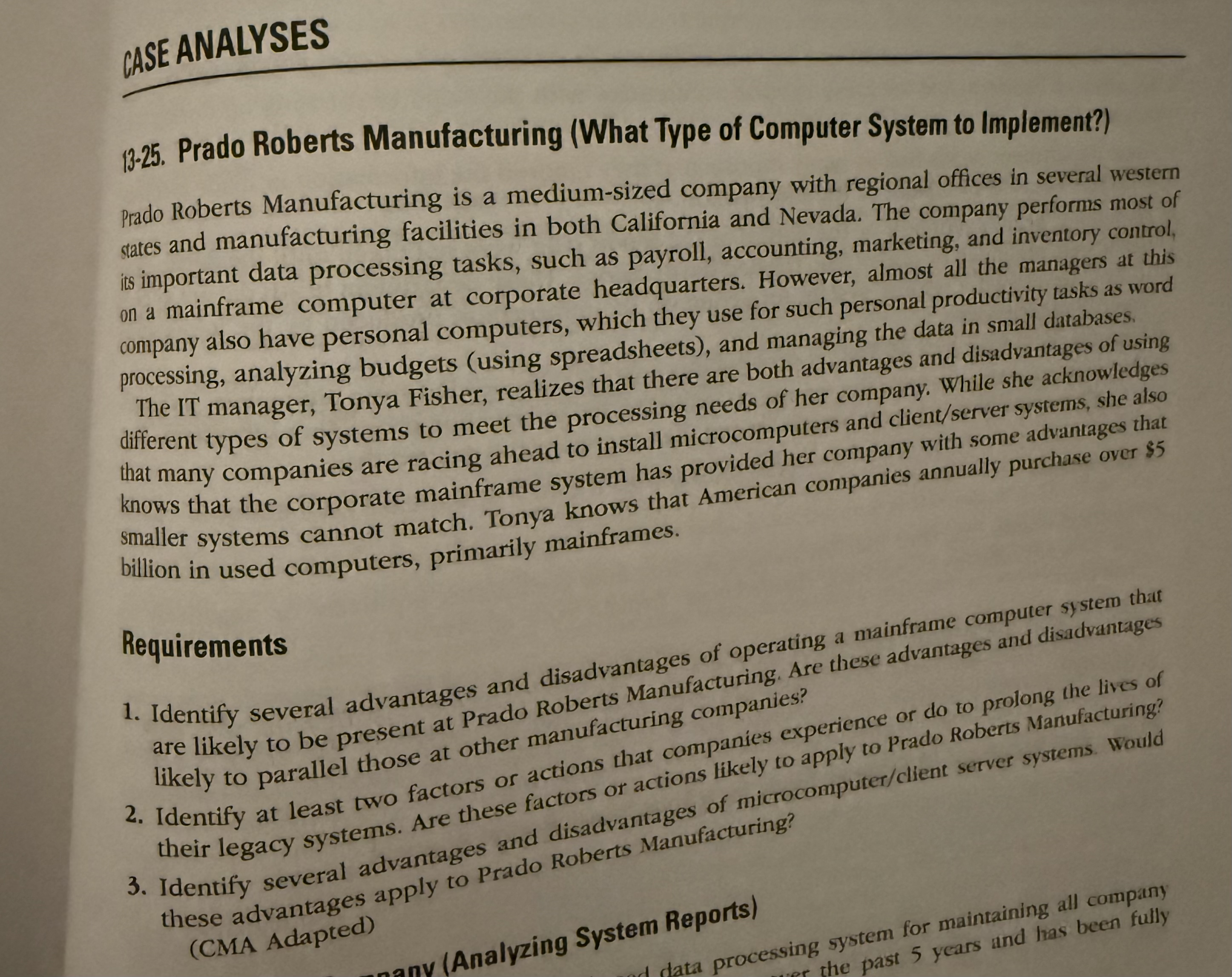 CASE ANALYSES 1 3 . 2 5 . Prado Roberts