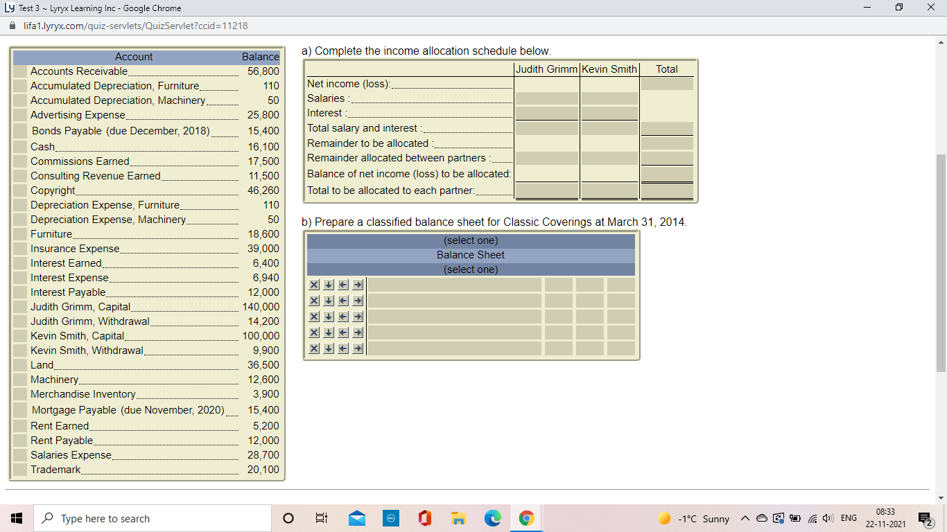 Ly Test 3 ~ Lyryx Learning Inc - Google Chrome X
