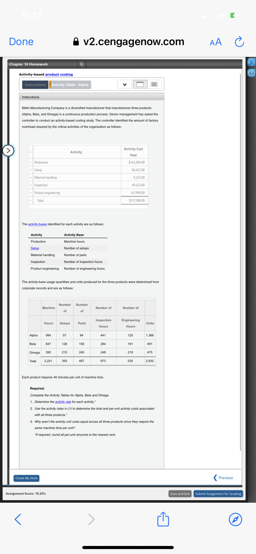 5:31 Done A v2.cengagenow.com AA C Chapter 18