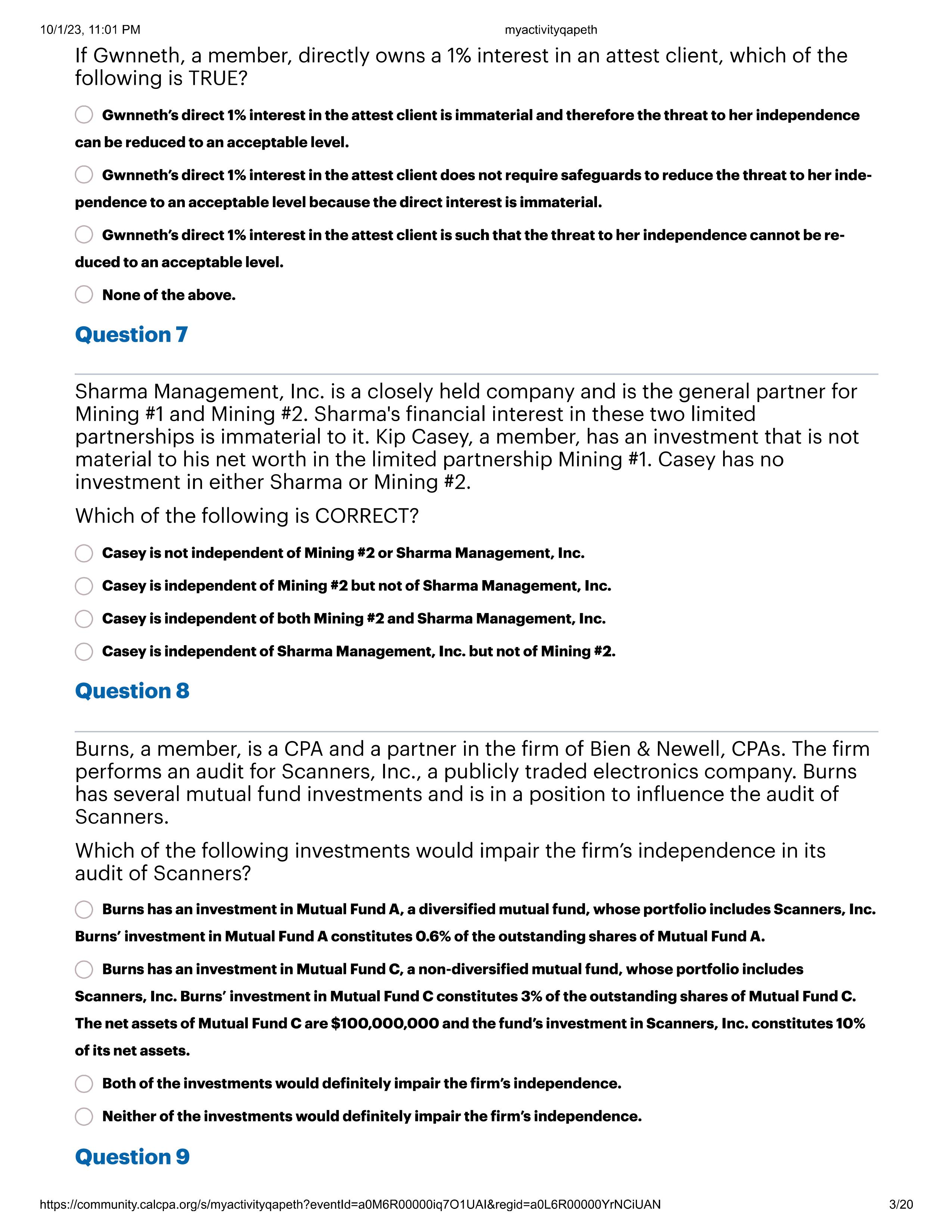 10/1/23, 11 :01 PM myactivityqapeth Overview