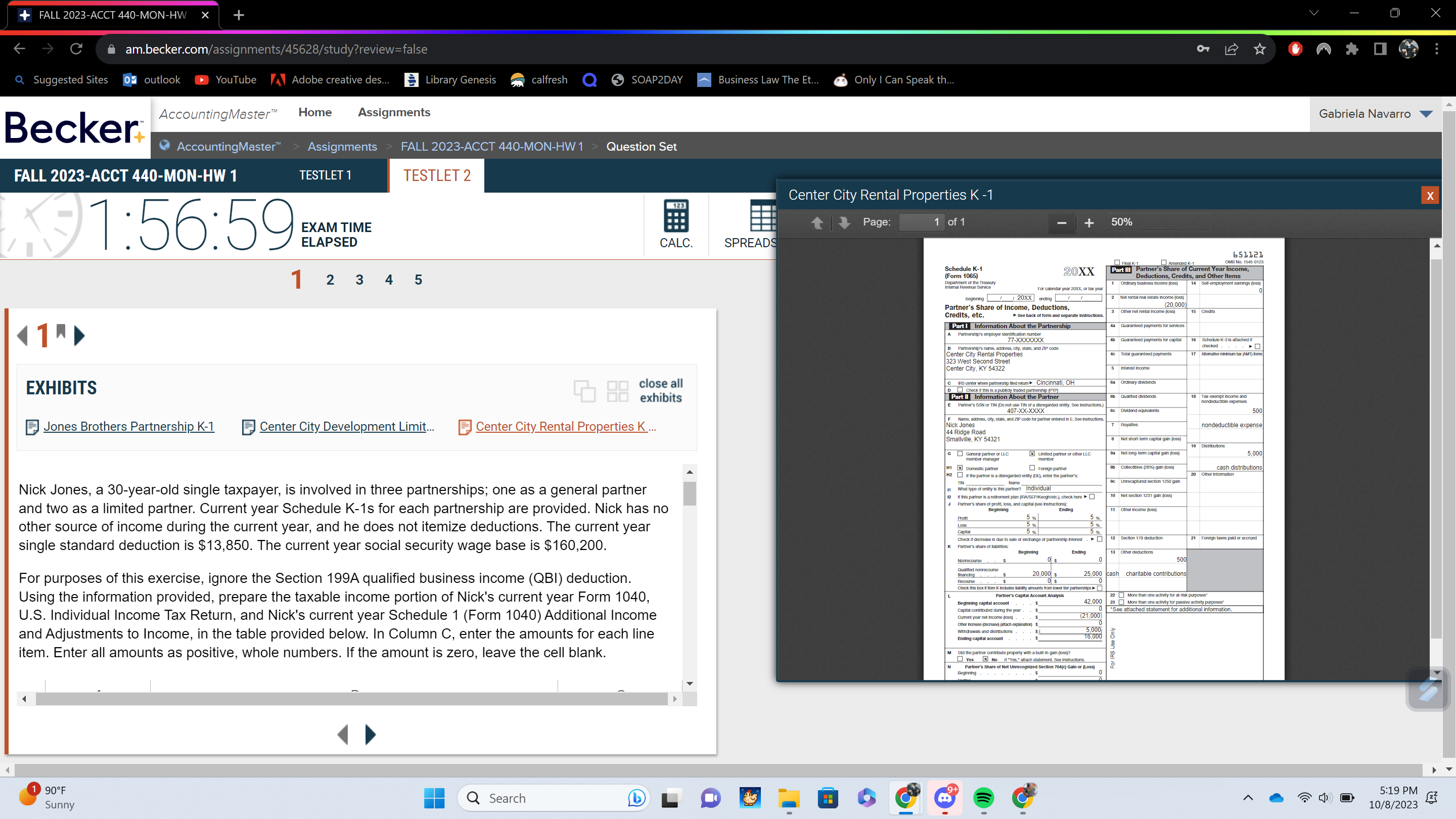 + FALL 2023-ACCT 440-MON-HW X X C