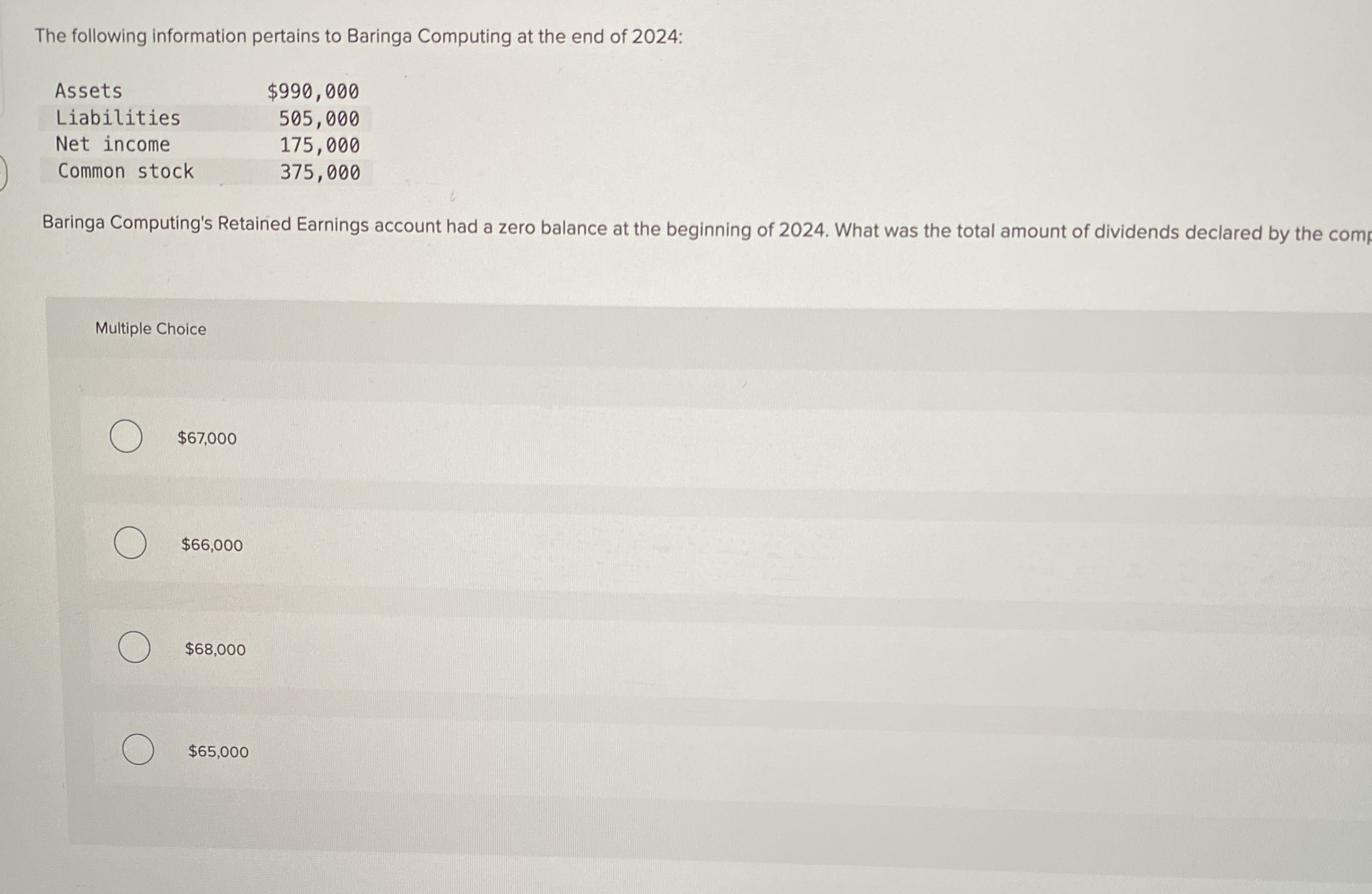 The following information pertains to Baringa