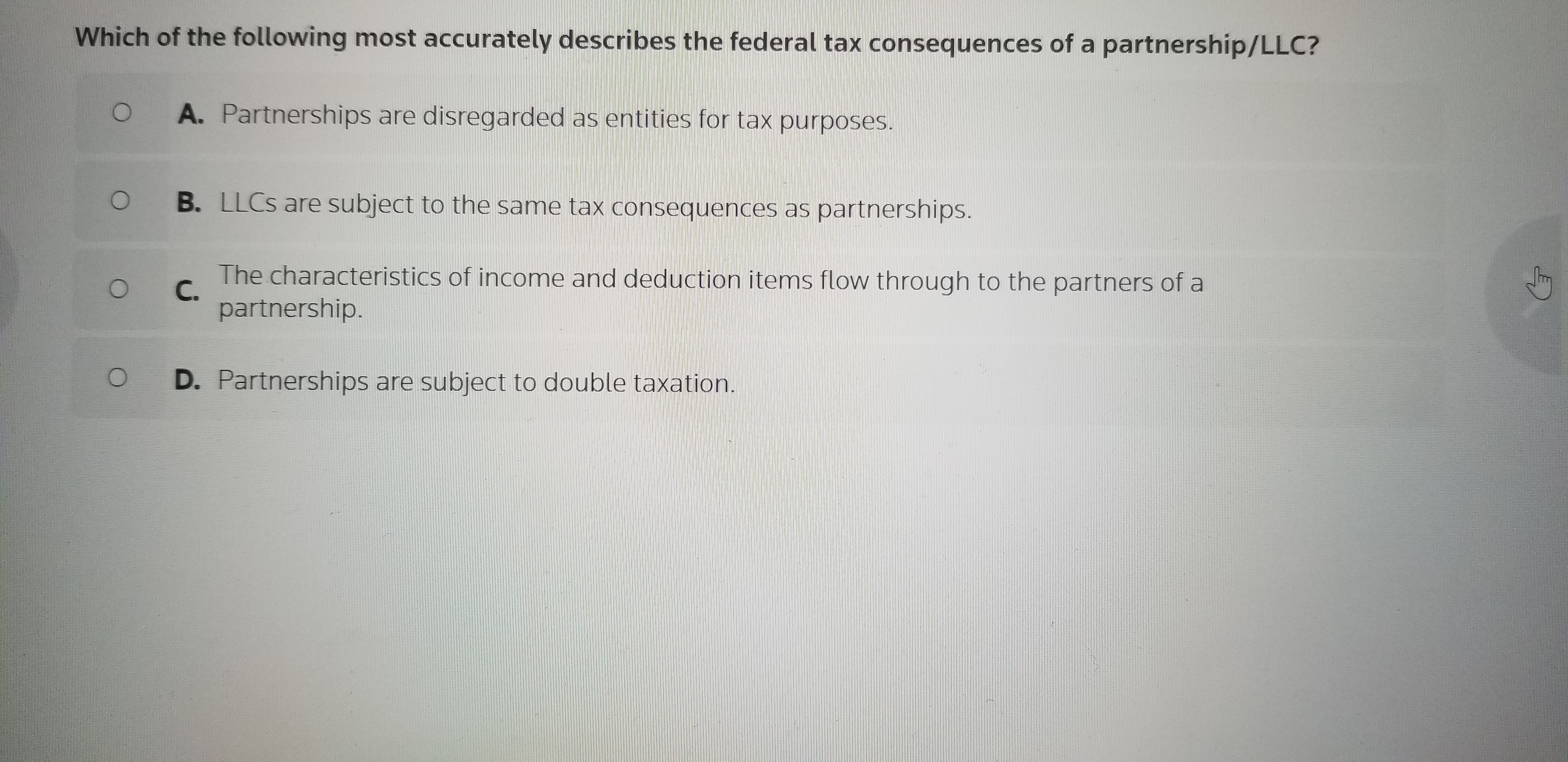 Which of the following most accurately describes