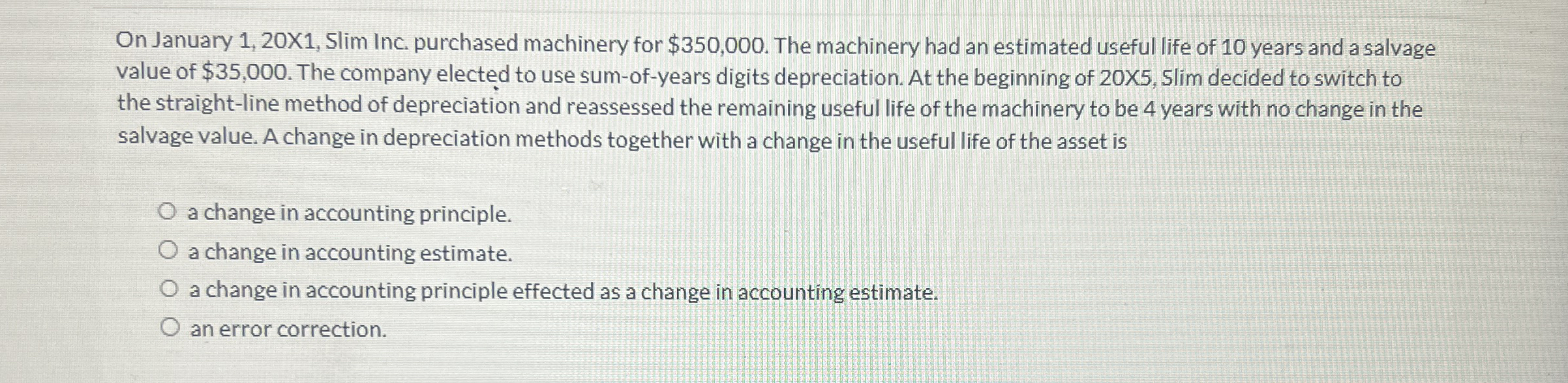 On January 1 , 2 0 X 1 , Slim Inc. purchased