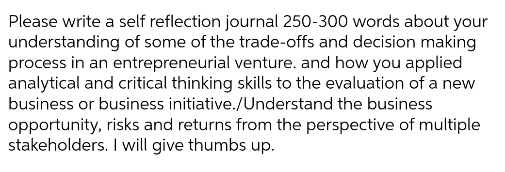 Please write a self reflection journal 250300