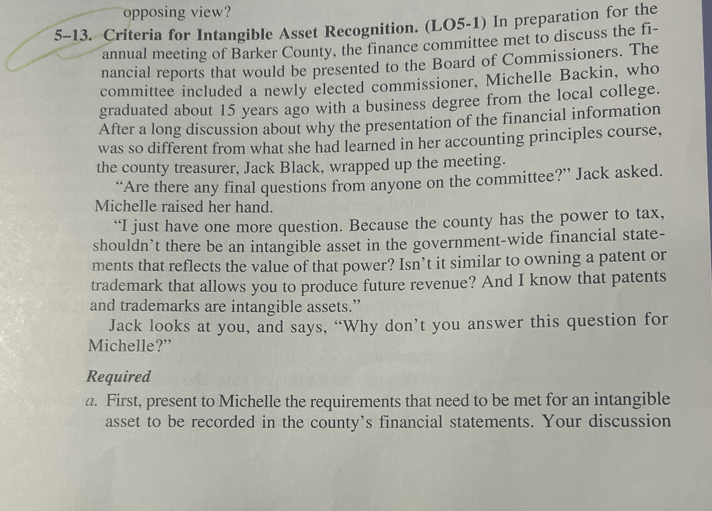 5 - 1 3 . Criteria for Intangible Asset