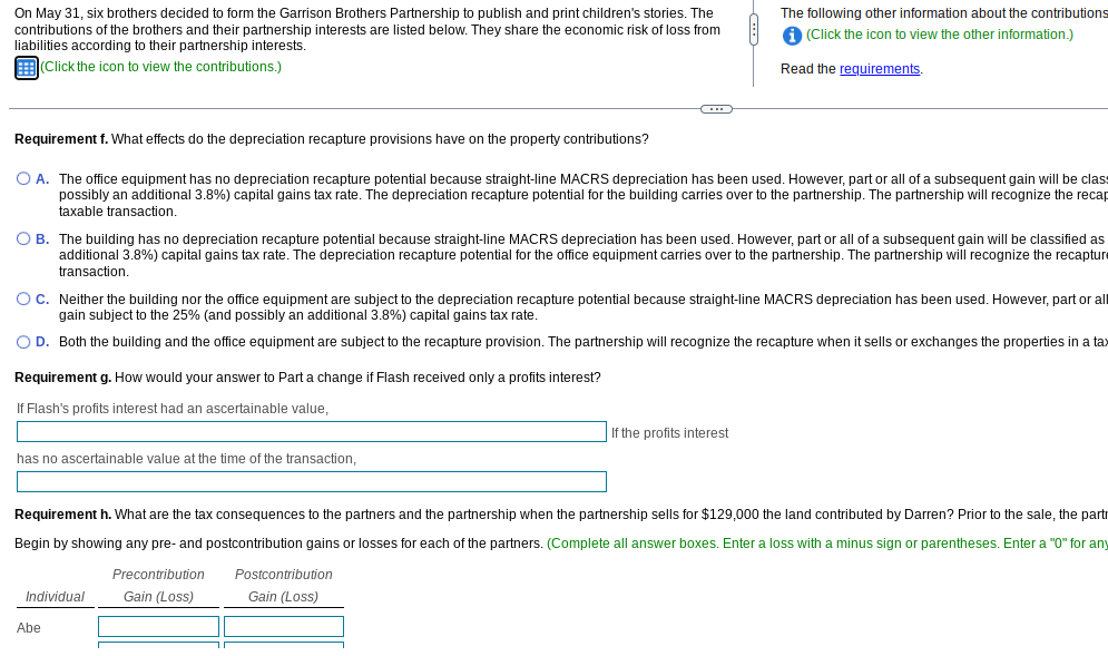 - X Data table Basis Partnership Individual Asset
