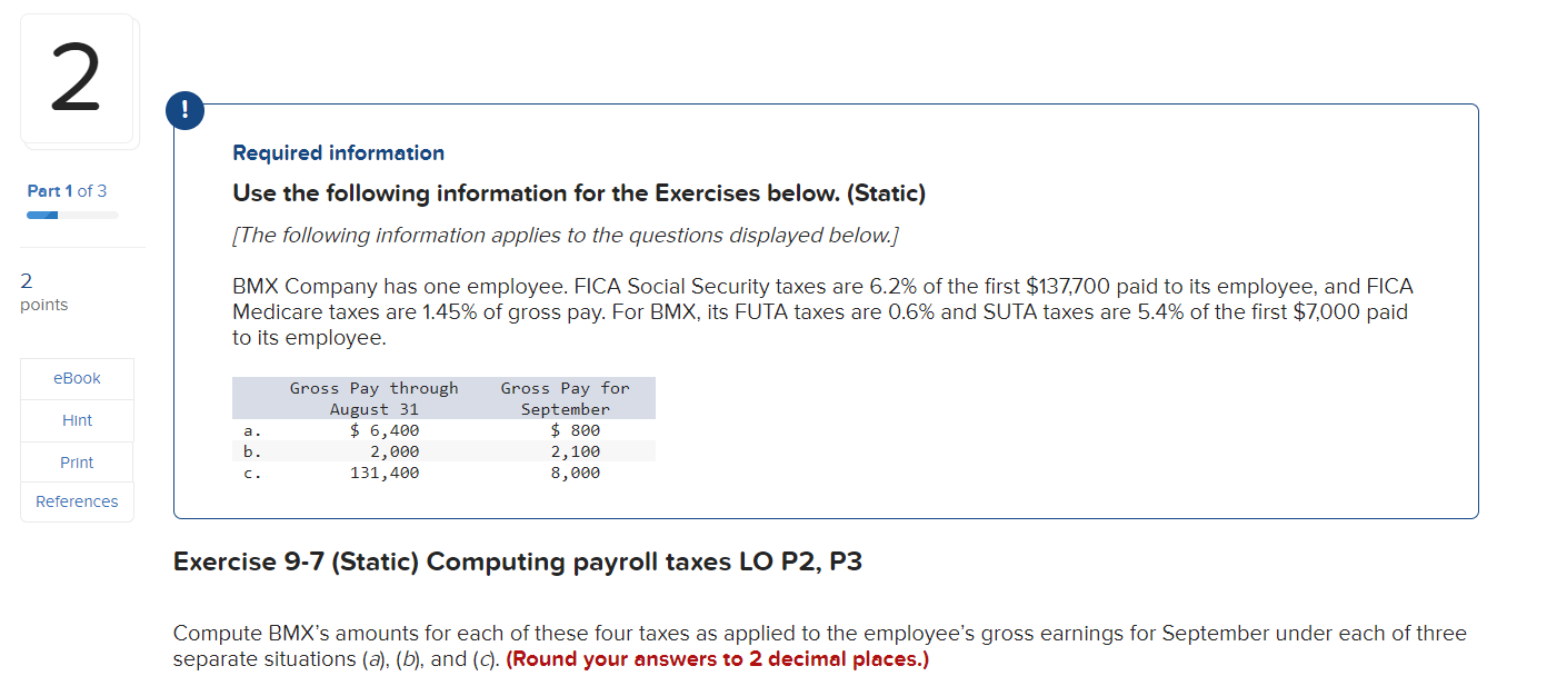 2 Required information Part 1 of 3 Use the