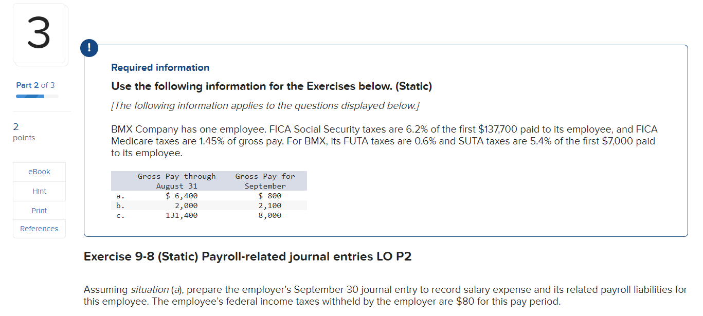 2 Required information Part 1 of 3 Use the