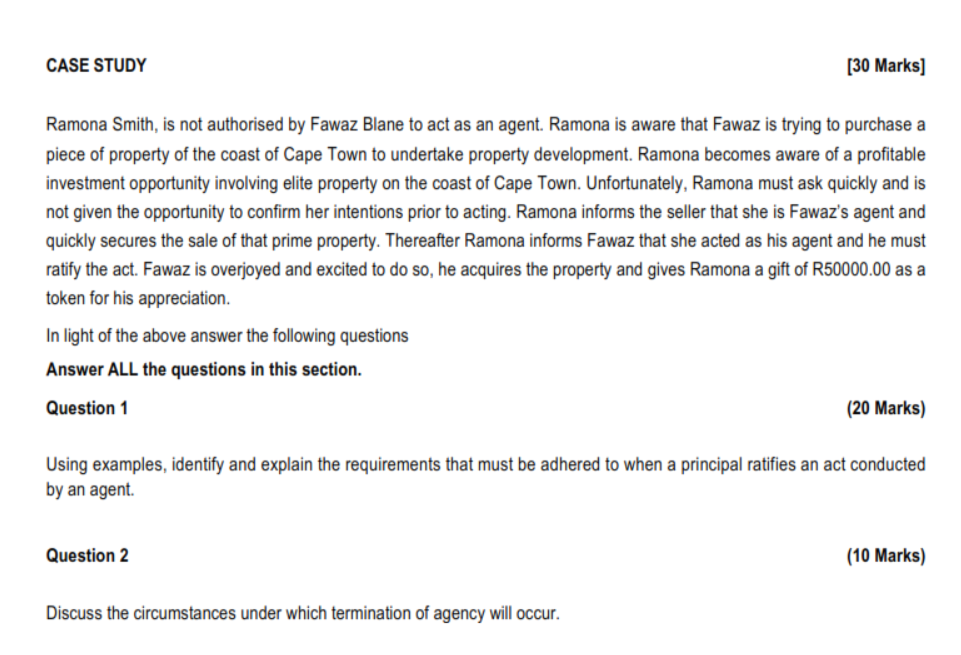 CASE STUDY [30 Marks] Ramona Smith, is not